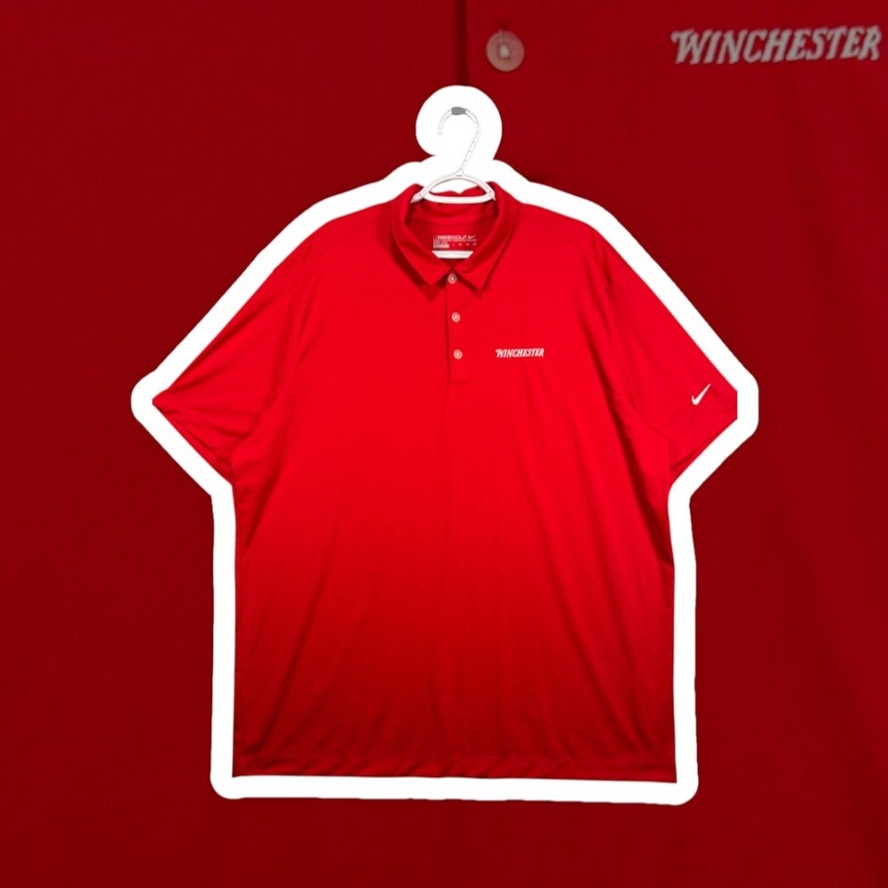 Nike Golf Dri-FIT Winchester Embroidered Polo Shirt Mens XXL Red Short Sleeve